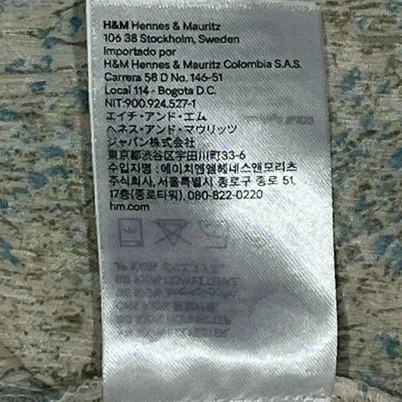 H&M NWT Women's Floral Open Back Crop Blouse 3/4 Sleeve Size L - Picture 6 of 7